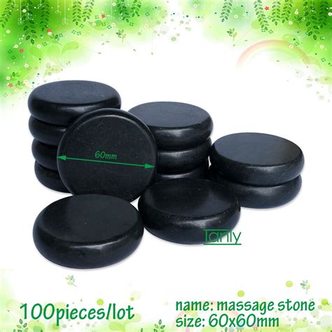 Wholesale 100pcslot 6x6cm Hot Stone Beauty Massager In Massage