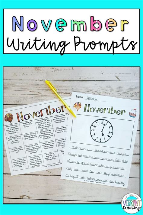 November Writing Prompts In 2021 Writing Prompts For Kids November