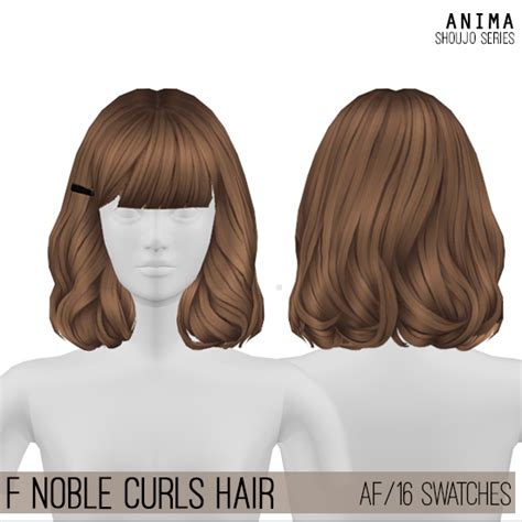Anime Hair Cosplay Simmer Sims Hair Curled Hairstyles Sims 4