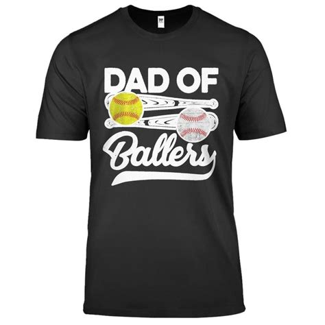 Mens Dad Of Ballers Fathers Day Baseball Softball Dad Coach Premium T Shirts In 2022 Baseball