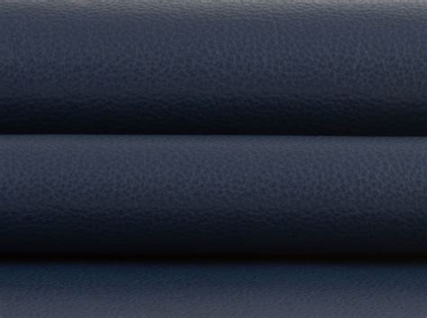 Navy Blue Leather Grain Genuine Leather Upholstery Fabric