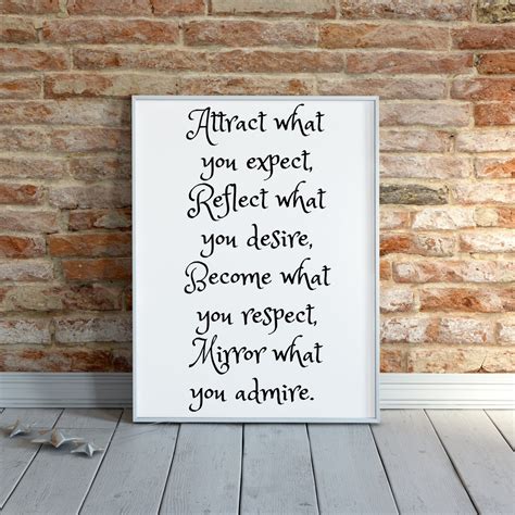 Attract What You Expect Reflect What You Desire Become What Etsy