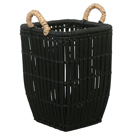 Wipe clean with a dry or slightly damp clothmade: SQUARE BLACK RATTAN BASKET | At Home