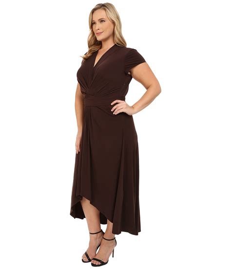 Brown maxi dress plus size. Lyst - Michael Michael Kors Plus Size Cap Sleeve Maxi Wrap ...