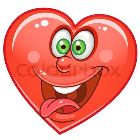 Cartoon Crazy Red Heart Emoticons Smiley Emoji Love Emotion Symbol