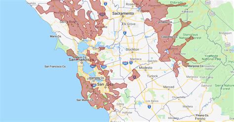 Map Of Pgande Power Outage Zones In Northern California Curbed Sf