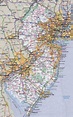 Large detailed roads and highways map of New Jersey state with all ...