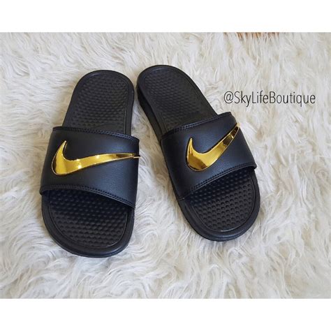 Nike Gold Slides