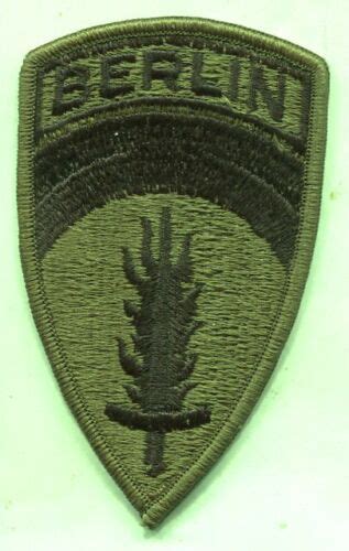 Us Army Berlin Brigade Od Green And Black Bdu Uniform Patch Me Ebay