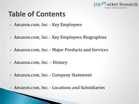 Company Profile Of Amazon Jsbmarketresearch