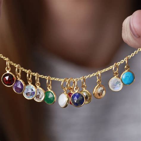 18ct Gold Birthstone Gemstone Necklace By Holly Blake