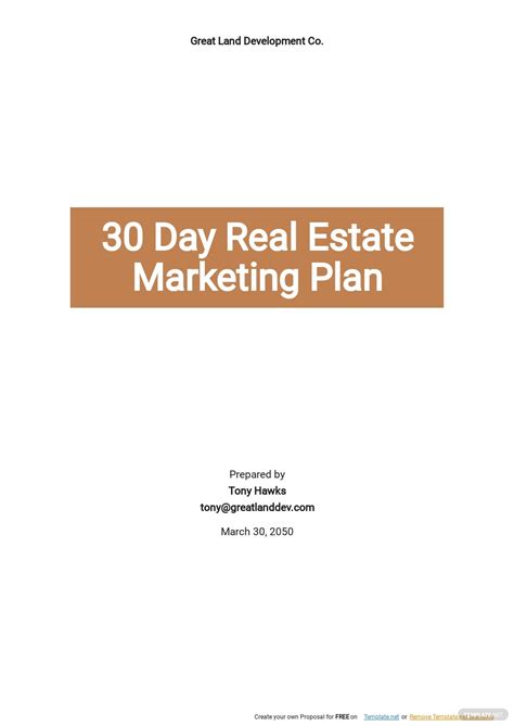 Free Real Estate Marketing Plan Word Templates 11 Download