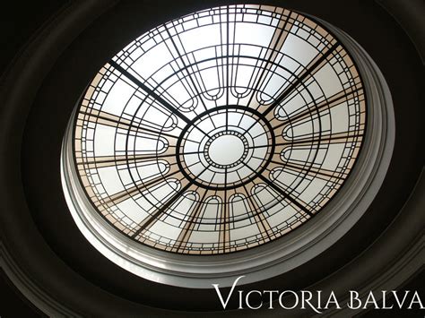 Stained And Leaded Glass Circular Skylight Ceiling Montressor