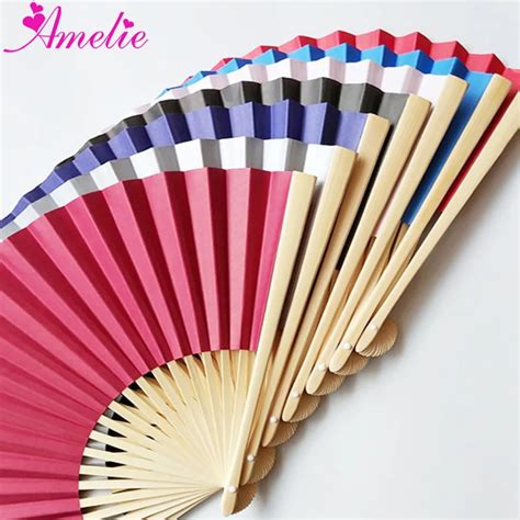 50pcslot High Quality 23cm Hand Paper Fan With Party Supplies