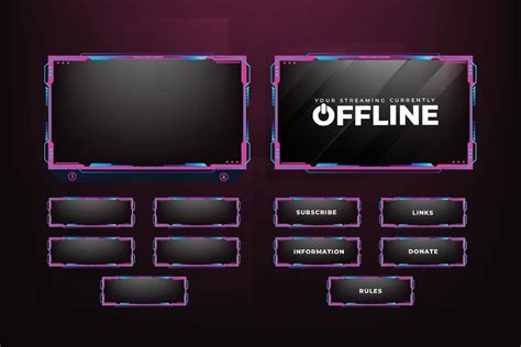 Live Broadcast Gaming Overlay Decoration With Abstract Shapes Girly