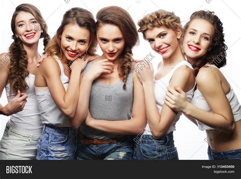 Group Five Girls Image And Photo Free Trial Bigstock