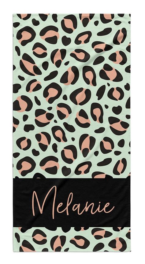 Personalized Leopard Print Beach Towel Personalized Beach Etsy