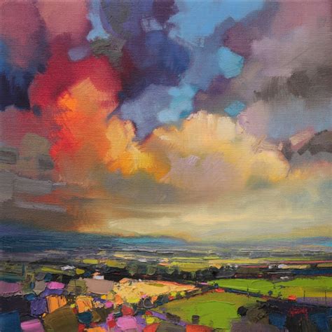Fife Fields Skyscape Painting Scottish Landscape Painting Scott