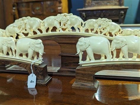 Carved Ivory Elephants Small And Whitfield