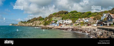 Coastline And Beach Of Ventnor Isle Of Wight South England Stock