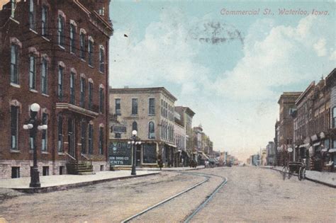 Commercial Street Waterloo Iowa 1910 Postcard Ref 6113 Old