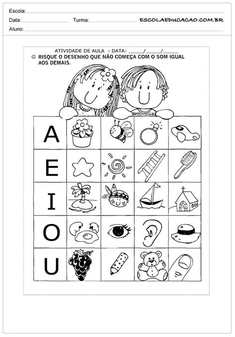 Atividades De AlfabetizaÇÃo Com Vogais Aprenda As Letras