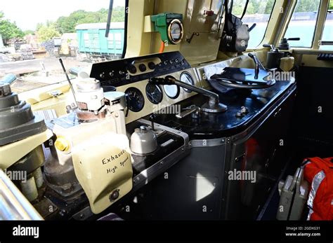 The Drivers Cab Of A Class 33 Locomotive Stock Photo Alamy