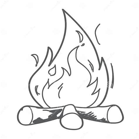 Bonfire Outline Drawing Stock Illustration Illustration Of Icon