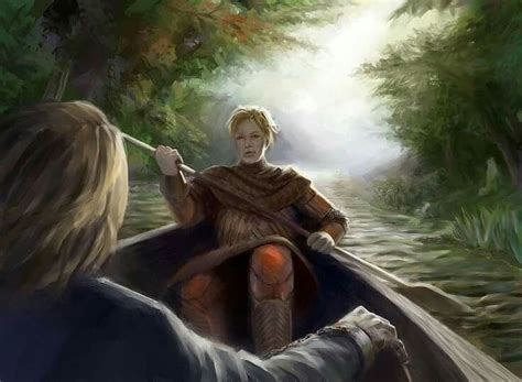 brienne of tarth and jaime lannister by henry chau escorting her prisoner back to king s landing