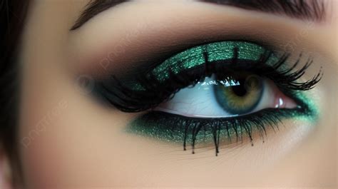 An Emerald Green Eye With Dark Mascara Lashes Background Eyeliner Pictures Background Image And