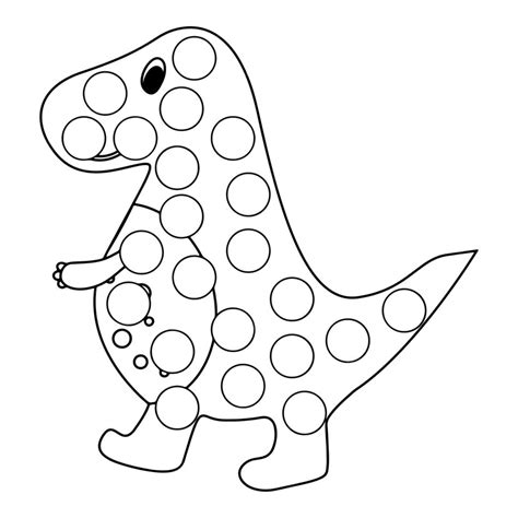 Premium Vector Dinosaur Dot Marker Coloring Pages For Kids Premium Vector