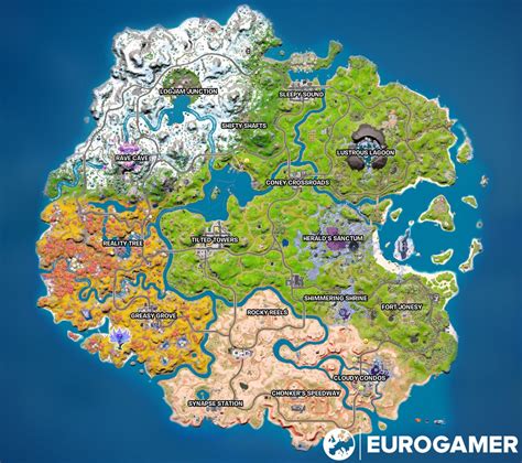 Fortnite Chapter 3 Season 4 Map Named Locations And Landmarks