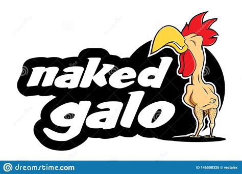 Funny Naked Rooster Chicken Logo Food Farm Industry Restaurant Mascot Fast Food Stock Vector