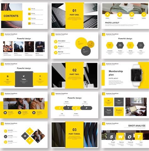 Best Yellow Business Presentation Template Original And High Quality