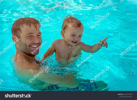 Father Child Having Fun Pool Dad Stock Photo 1228770736 Shutterstock