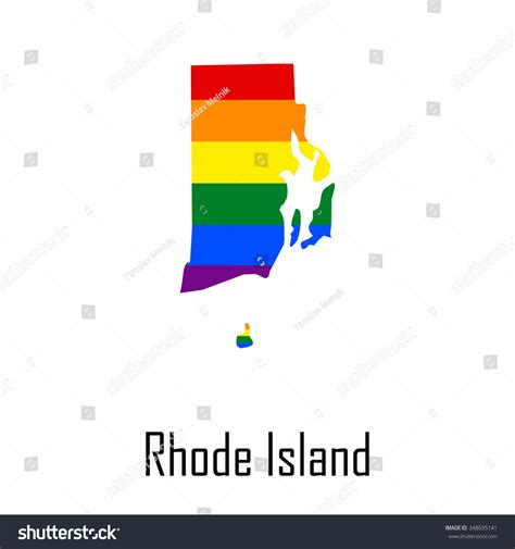 Vector Rainbow Map Rhode Island Colors Stock Vector Royalty Free