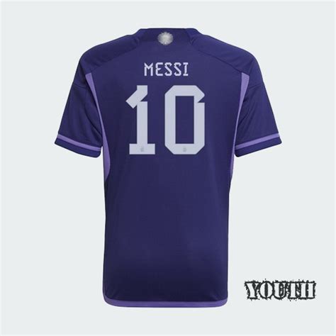Authentic 2223 Lionel Messi Argentina Away Youth Jersey