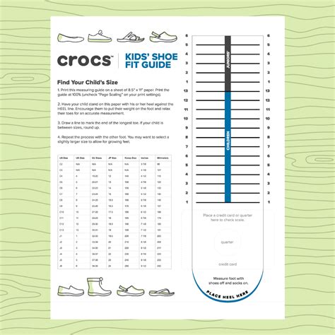 Crocs Printable Size Chart Printable World Holiday