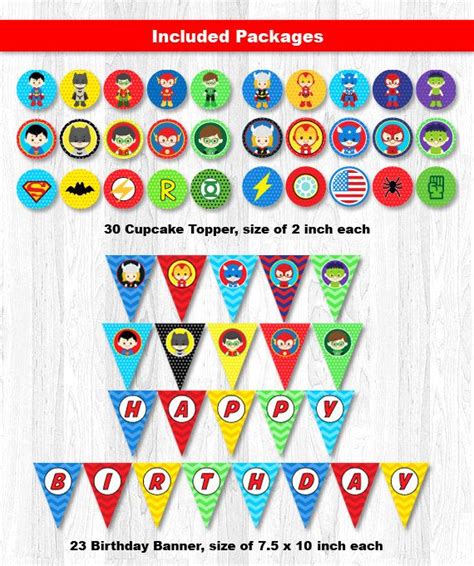 Superhero Party Superhero Party Decorations Superhero Party Printable