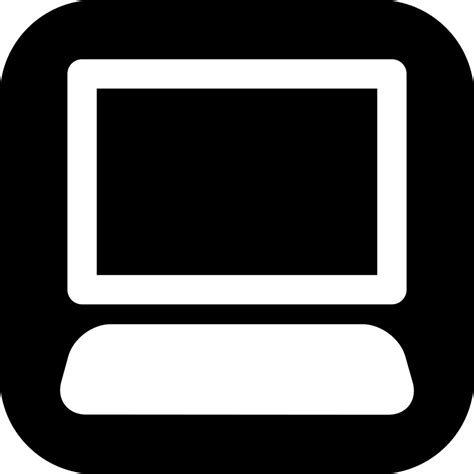 Desktop Computer On Black Square Background Svg Png Icon Free Download