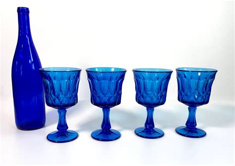 Noritake Vintage Blue Water Wine Goblets Buydetectors Pk