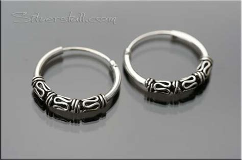 Bali Silver Hoop Earrings