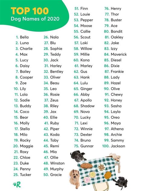 Top 100 Dog Names Of 2020 Dog Names Cute Names For Dogs Pet Names