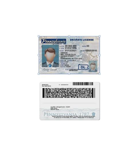 Pennsylvania Driver License Psd Template E T Card Store Bd