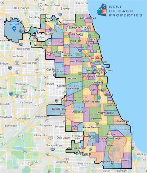 Map Of Chicago By Neighborhood Tony Aigneis