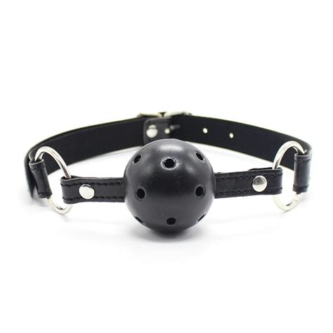 Leather Open Mouth Gag Ball Harness Restraints Erotic Games Oral