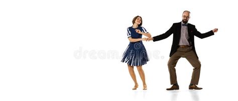 Flyer With Couple Of Dancers Young Man And Woman In Vintage Retro