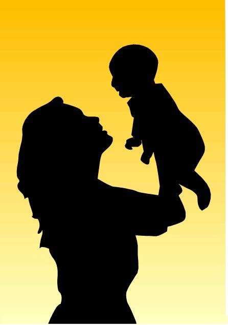 Mother And Baby Silhouette Clip Art At Getdrawings Free Download