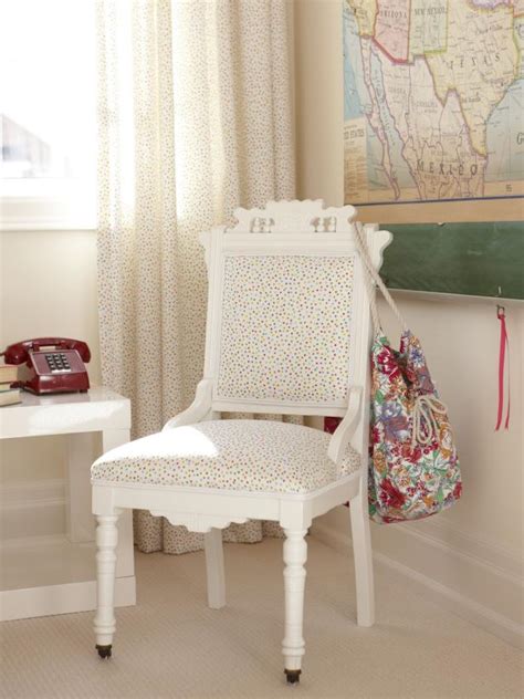 Refresh your room with our new bedding collections! Bright Girl's Room With Upholstered Polka Dot Desk Chair ...