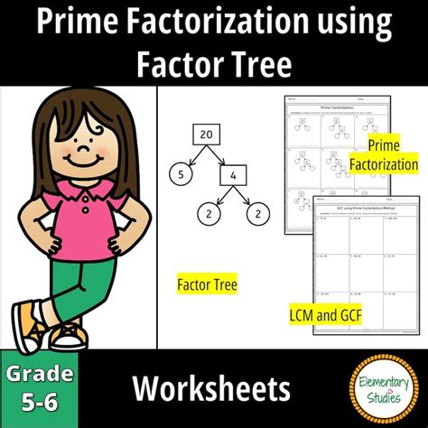 Prime Factorization Using Factor Tree Lcm And Gcf Worksheets